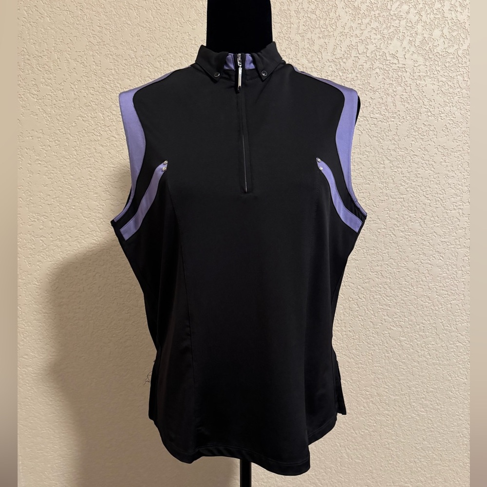 Black and Purple Sleeveless Top